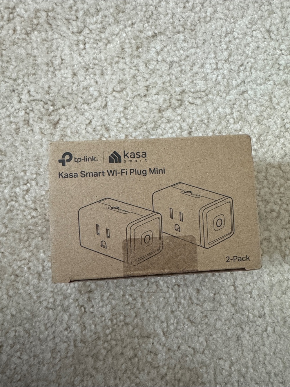 TP-Link Kasa Smart Wi‑Fi Plug Mini in Kraft Brown Packaging